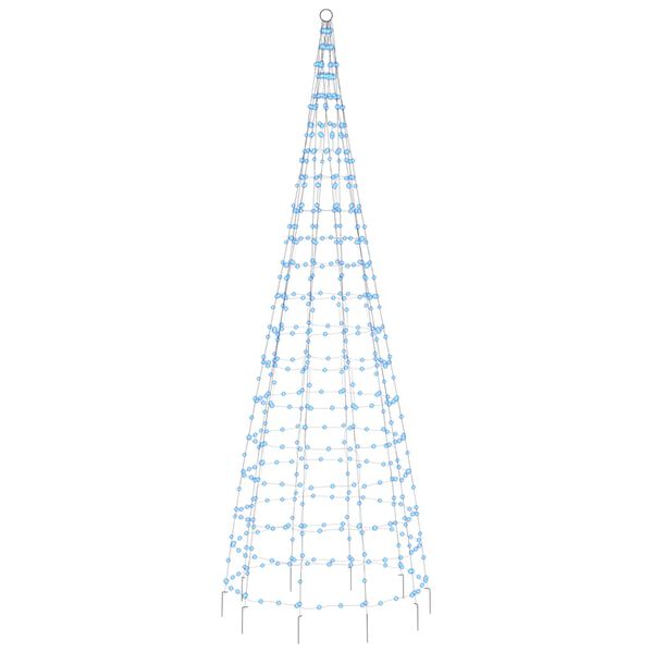 vidaXL Sapin de No&euml;l &agrave; LED sur m&acirc;t de drapeau 550 LED bleu 300 cm