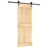 vidaXL Porte coulissante Naturel et noir 80 x 210 cm