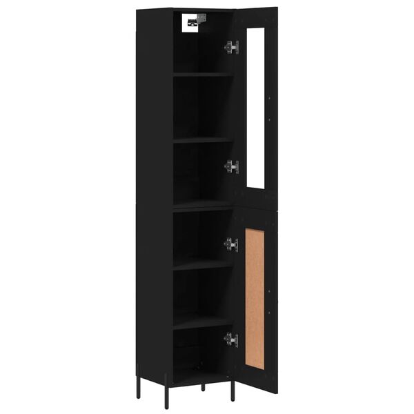 vidaXL Buffet haut Noir 34,5x34x180 cm Bois d'ingénierie
