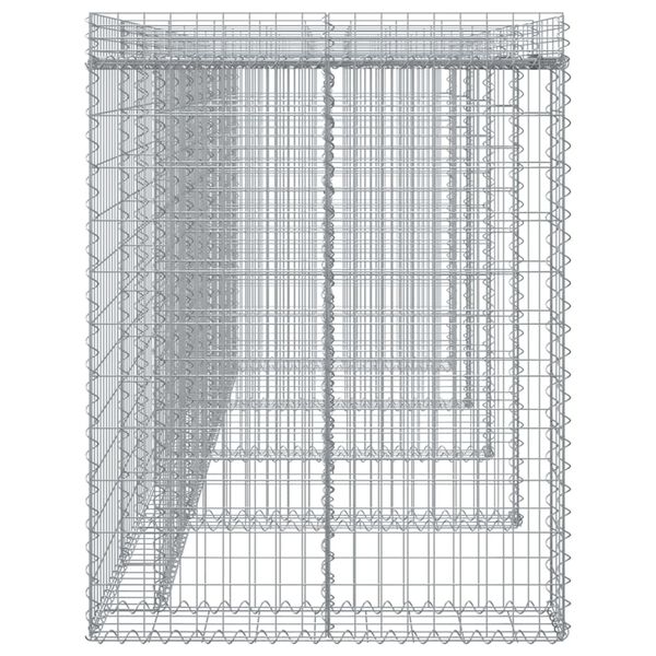 vidaXL Mur de gabion pour poubelle 350x91x120 cm fer galvanis&eacute;