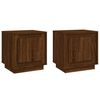 vidaXL Tables de chevet 2pcs chêne marron 44x35x45cm bois d'ingénierie