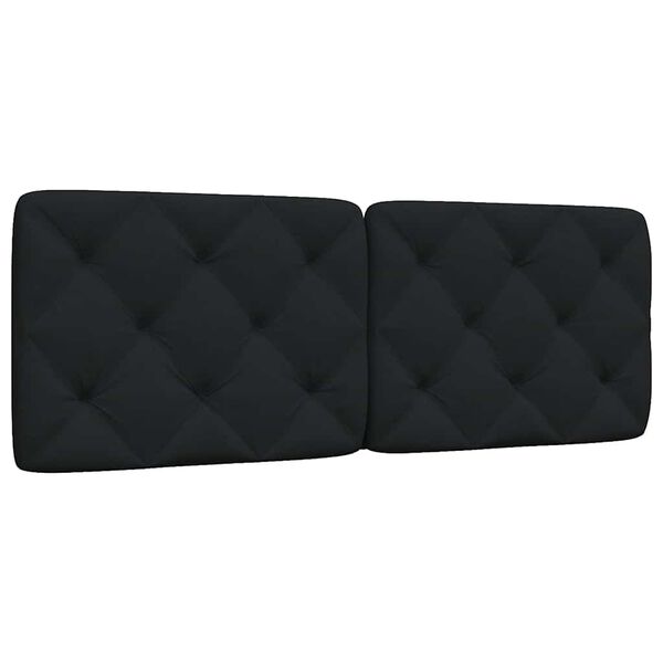 vidaXL Coussin de t&ecirc;te de lit noir 120 cm tissu