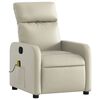 vidaXL Fauteuil inclinable de massage Cr&egrave;me Similicuir