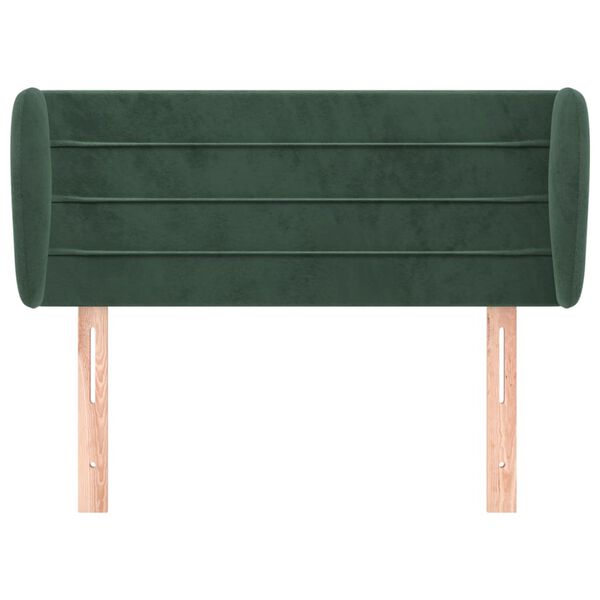 vidaXL Tête de lit avec oreilles Vert foncé 83x23x78/88 cm Velours