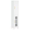vidaXL Buffet haut Blanc 34,5x34x180 cm Bois d'ing&eacute;nierie