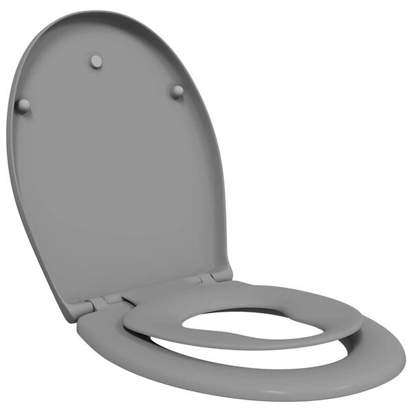 vidaXL Si&egrave;ge de toilette Gris 44,5 x 37,3 x 4,3 cm Duroplast