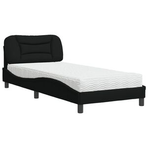 vidaXL Lit avec matelas Hvar noir 80x200 cm tissu