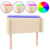 vidaXL T&ecirc;te de lit &agrave; LED Cr&egrave;me 83x16x78/88 cm Tissu