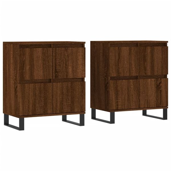 vidaXL Buffets 2 pcs ch&ecirc;ne marron bois d'ing&eacute;nierie