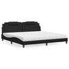 vidaXL Lit Viana avec matelas noir 200x200 cm similicuir