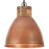 vidaXL Lampe suspendue industrielle Cuivre Fer et bois solide 46cm E27