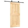 vidaXL Porte coulissante Naturel et noir 90 x 210 cm