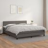vidaXL Sommier &agrave; lattes de lit avec matelas Gris 160x200 cm Similicuir