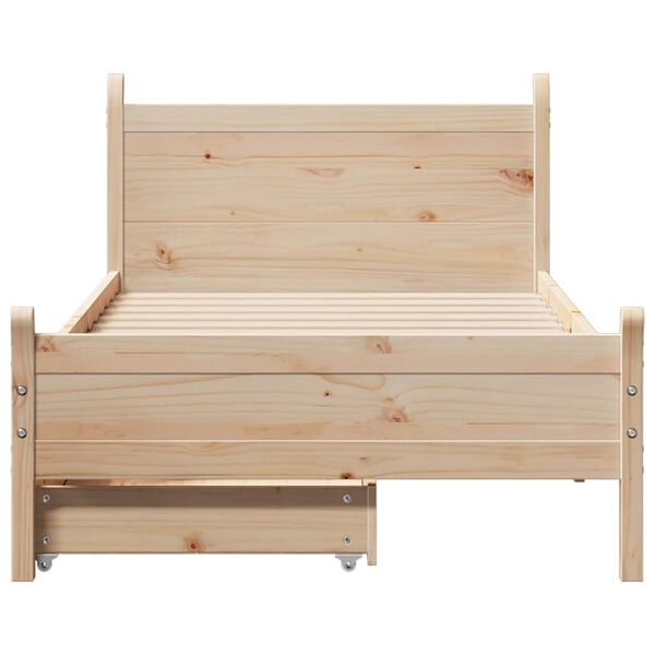 vidaXL Cadre de lit sans matelas 75x190 cm bois de pin massif