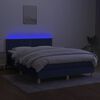 vidaXL Sommier &agrave; lattes de lit avec matelas LED Bleu 140x200 cm Tissu