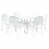 vidaXL Ensemble de salle &agrave; manger pour jardin 7 pcs Blanc Aluminium