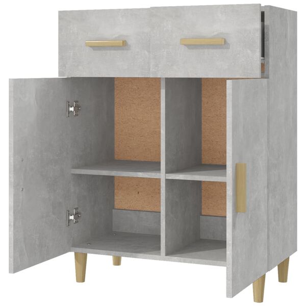 vidaXL Buffet gris béton 69,5x34x89 cm bois d'ingénierie