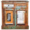 vidaXL Placard vintage avec 2 tiroirs 2 portes Bois massif r&eacute;cup&eacute;r&eacute;