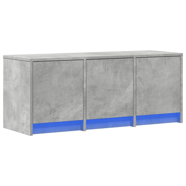 vidaXL Meuble TV avec LED gris b&eacute;ton 97x34x40 cm bois d'ing&eacute;nierie