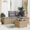 vidaXL Salon de jardin avec coussins 5 pcs beige r&eacute;sine tress&eacute;e