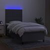 vidaXL Sommier &agrave; lattes de lit et matelas et LED Gris fonc&eacute; 100x200 cm