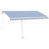 vidaXL Auvent automatique sur pied 400x300 cm Bleu et blanc