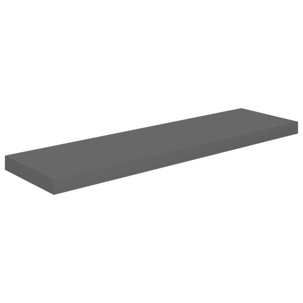 vidaXL &Eacute;tag&egrave;re murale flottante Gris brillant 90x23,5x3,8 cm MDF