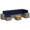 vidaXL Salon de jardin 8 pcs avec coussins gris r&eacute;sine tress&eacute;e