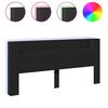 vidaXL Armoire t&ecirc;te de lit avec LED noir 220x16,5x103,5 cm