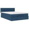 VidaXL Cadre de lit ottoman avec matelas bleu 140x200 cm tissu