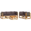 vidaXL Ensemble de canap&eacute;s de jardin 6 pi&egrave;ces avec coussins en bois d'acacia et corde