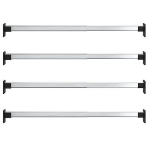 vidaXL Rails de garde-robe t&eacute;lescopiques 4 pcs Argent&eacute; 58-100 cm