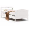 vidaXL Cadre de lit sans matelas blanc 100x200 cm bois de pin massif