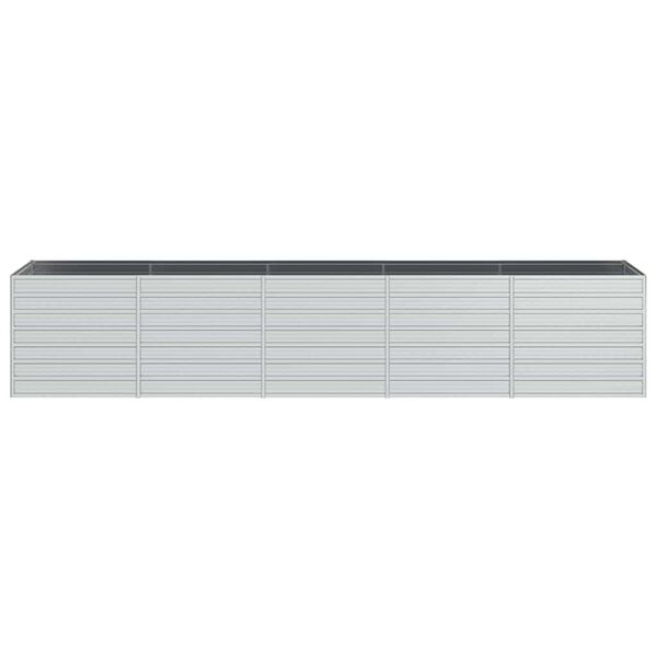 vidaXL Lit sur&eacute;lev&eacute; de jardin 400x80x77 cm Acier galvanis&eacute; Argent&eacute;
