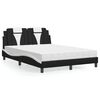 vidaXL Lit Viana avec matelas noir et blanc 140x190 cm similicuir