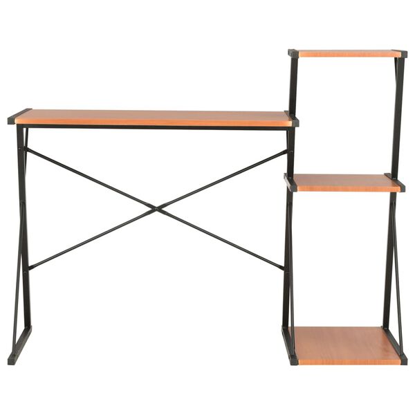 vidaXL Bureau avec étagère Noir et marron 116x50x93 cm