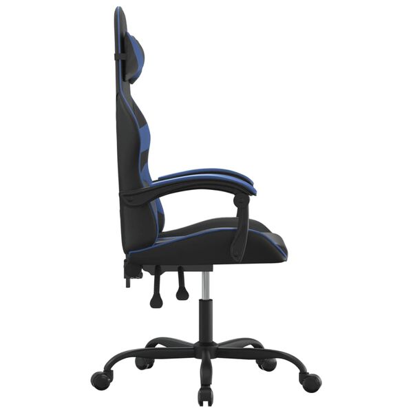vidaXL Chaise de jeu Noir et bleu Similicuir