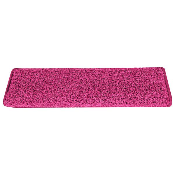 vidaXL Tapis d'escalier 15 pi&egrave;ces 65 x 21 x 4 cm Rose Bord rectangulaire