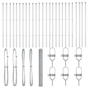 vidaXL Poteau de cl&ocirc;ture. Argent&eacute;