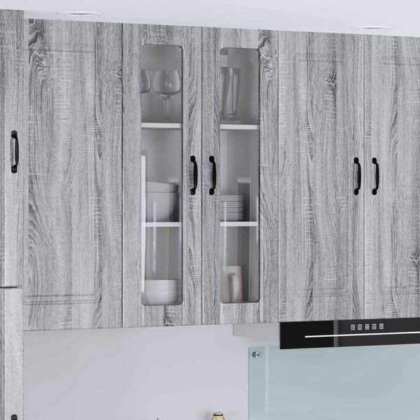 vidaXL Meuble mural de cuisine avec porte Gris Sonoma 60 x 31 x 100 cm