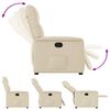 vidaXL Fauteuil inclinable Cr&egrave;me Tissu