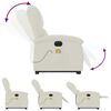 vidaXL Fauteuil inclinable de massage &eacute;lectrique cr&egrave;me velours