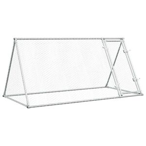 vidaXL Cage pour poules argent&eacute; 200x105x91 cm acier galvanis&eacute;