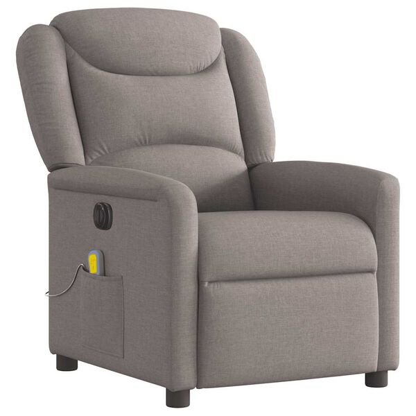 vidaXL Fauteuil de massage inclinable électrique Taupe Tissu