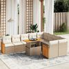 vidaXL Salon de jardin avec coussins 10 pcs beige r&eacute;sine tress&eacute;e