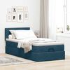 vidaXL Lit ottoman avec matelas et LED bleu fonc&eacute; 80x200cm velours