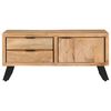 vidaXL Table basse 90x50x40 cm Bois d'acacia solide avec bord naturel
