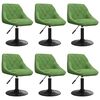 vidaXL Chaises pivotantes &agrave; manger lot de 6 vert clair velours