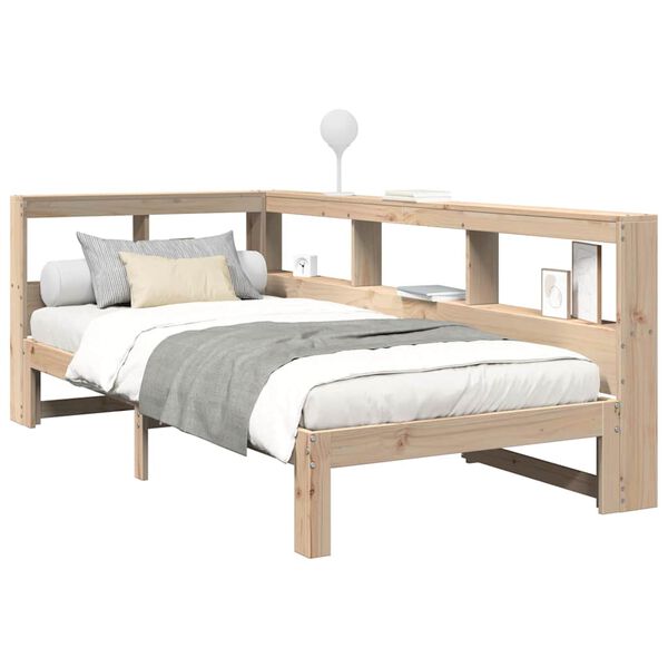 vidaXL Lit bibliothèque sans matelas 90x190 cm bois de pin massif