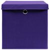vidaXL Bo&icirc;tes de rangement avec couvercles 10 pcs 28x28x28 cm Violet